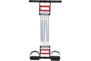 EQULUP Chest Expander, 65KG Load Detachable Pedal Steel Spring Resistance Bands Chest Expander Fitness Equipment Puller Hand Grip Muscle Training Exerciser