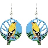 Goldfinch Earrings by d'ears Non-Tarnish Sterling Silver French Hook Ear Wire