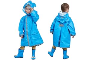 SSAWcasa Rain Poncho Kids with Hood, Toddler Rain Jacket Coat Girls Boys, Children Baby Raincoat Rainwear Gear Outerwear