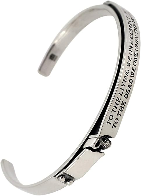 Amazon ドクターモンロー Dr Monroe メッセージスカル バングル シルバー 925 メンズ きれいめ ワイルド メカニカル 無機質 ギフト ブレスレット 通販