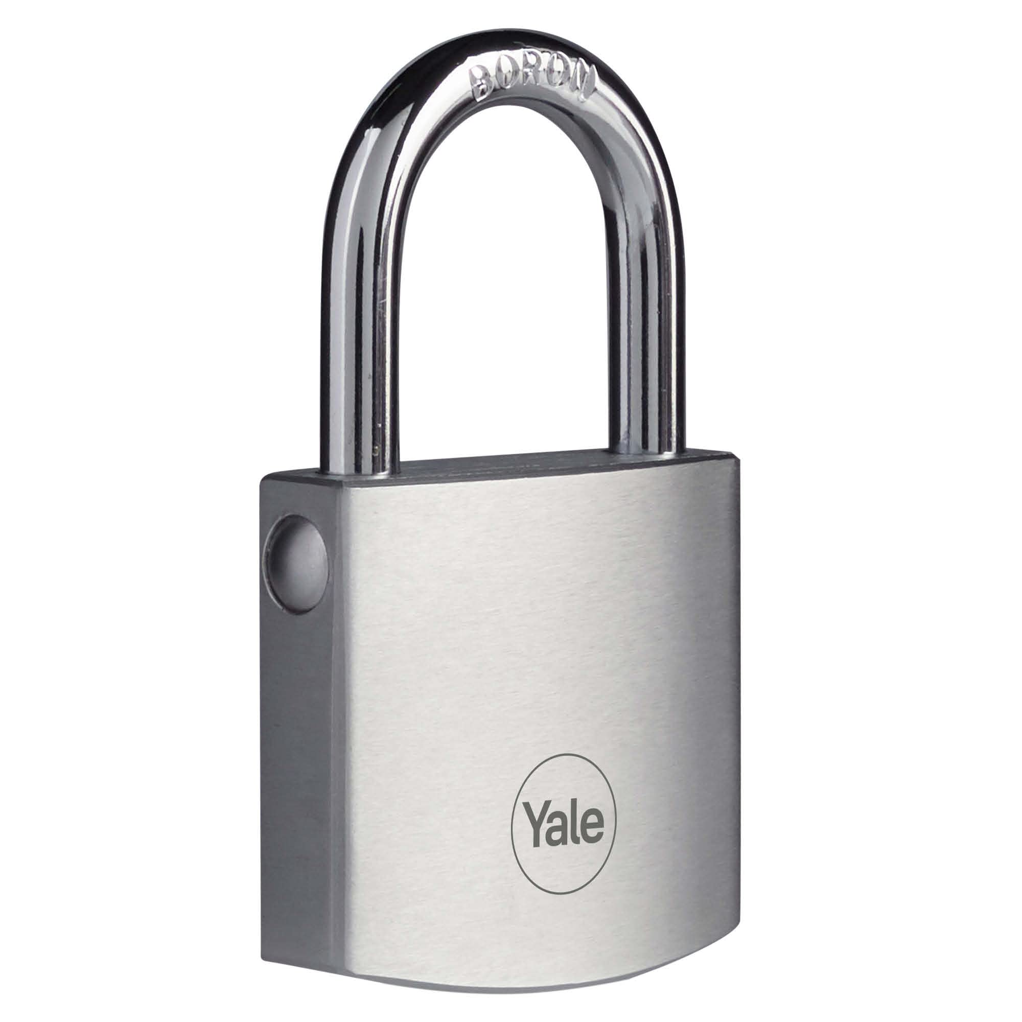 Yale High Security Brass Padlock with Chrome Finish Y120B/40/125/1 Body 40mm Boron Hardened Steel Shackle 3 Keys