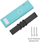 FINTIE Woven Nylon Band for Garmin Vivoactive 3 645 245 Music Smart Watch Black view 6