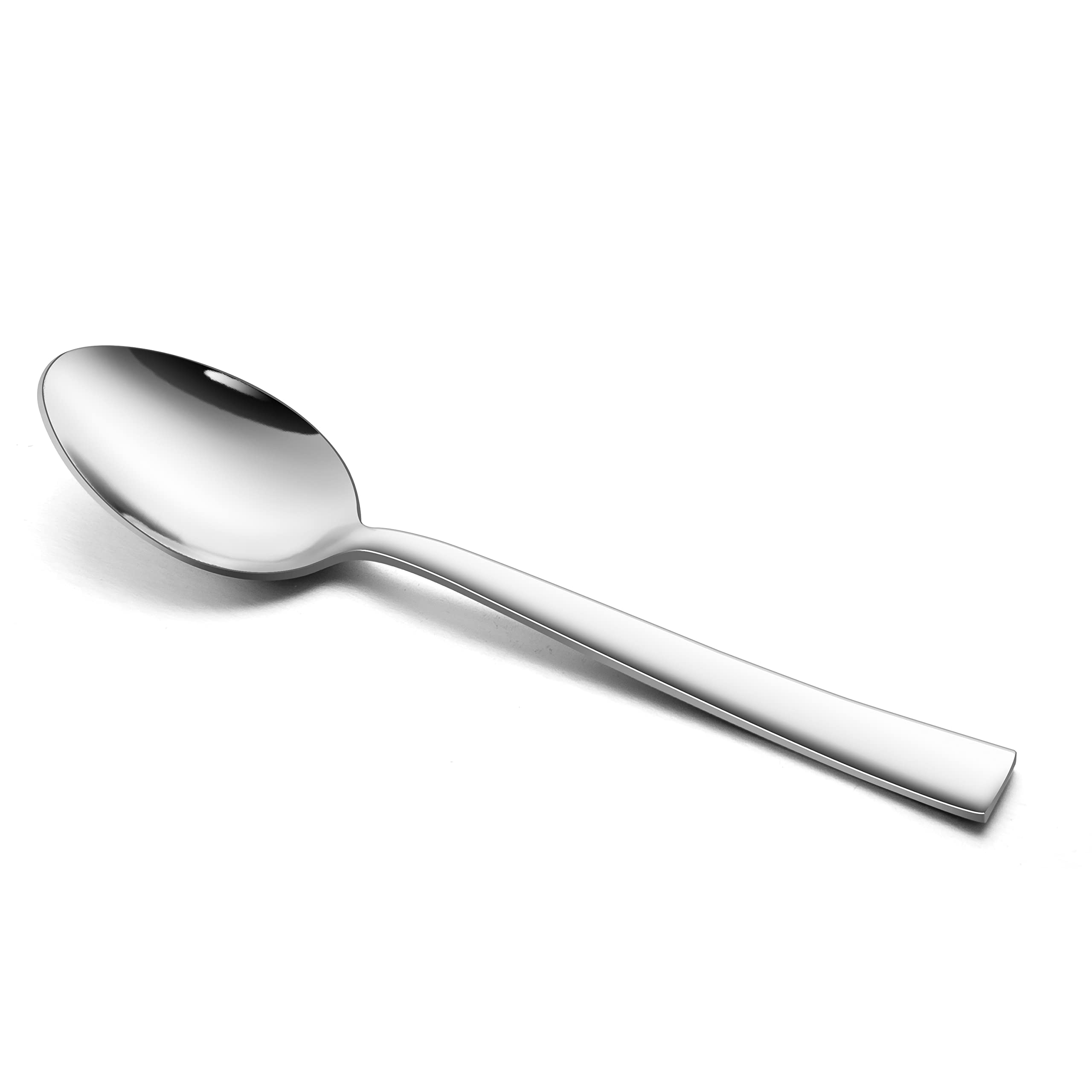 Herogo Teaspoons, Stainless Steel Teaspoons Set of 12, 14 cm Coffee Spoon for Coffee, Tea, Dessert, Cake, Square Handle, Smooth Edge & Heavy Duty, Rust Free & Dishwasher Safe (Metal Silver)