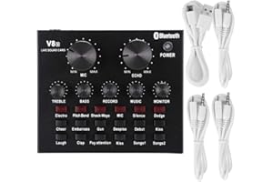 Voice Changer, Karaoke Device,V8S Live Broadcast Sound Card Mobile Phone USB Host Multifunction Computer Karaoke Portable Liv