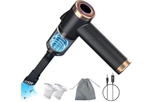 KIKIMO Vacuum Cleaner for Tesla Car Cleaner for Model 3/X/Y/S Portable Cordless Vacuums with LED Light for Tesla Accessories with Powerful Suction 5V/120W/9000Pa 90° Foldable Vacuum Black