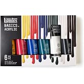 Liquitex BASICS Acrylic Paint Set, 6 x 118ml (4-oz) Tube Paint Set | Medium Viscosity, Satin Finish, Lightfast, Fine Art Pigments, Range of Opacities, Easy Blending