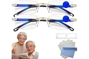 Auto Focus Glasses Self Adjusting for Men Women, Blue Light Blocking Crystal Clear Multi-Focus Blue Reading Glasses