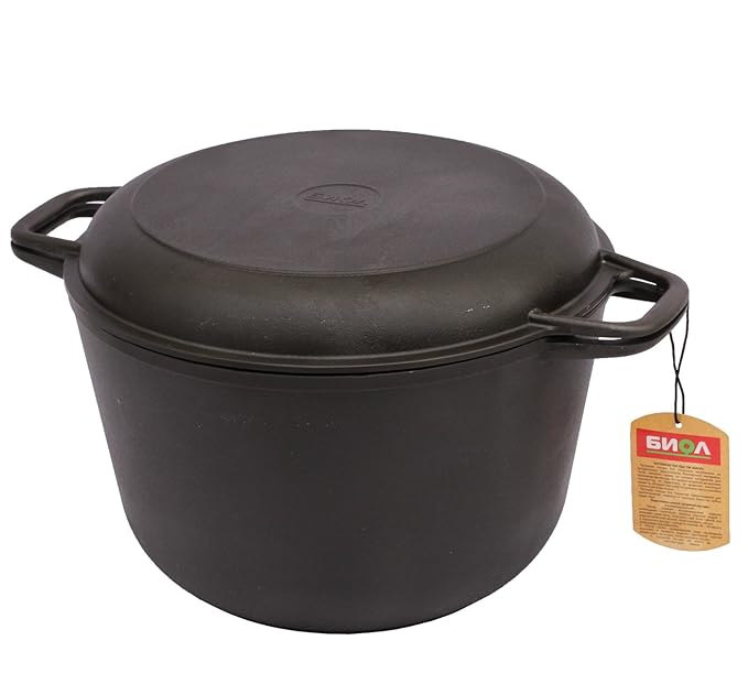 6L Kochtopf aus Gusseisen mit Pfannen Deckel Bräter Schmortopf Induktion Topf
