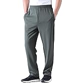 Zoulee New Men's Classic Drawstring-Waist Jogger Pants Sweatpants with Zipper Fly