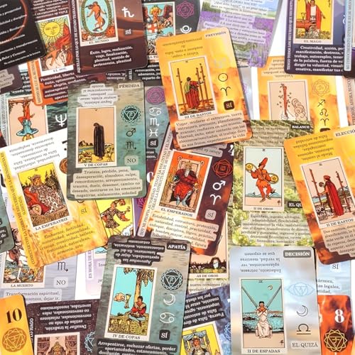 YCQYNHQ Tarot Rider Waite, Tarot en Español para Principiante, No Necesita Libro de Guía, Baraja Clásica con 78 Cartas 22 Arcanos Mayores y 56 Arcanos Menores