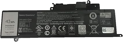 Amazon Com Sunnear Gk5ky Laptop Battery Replacement For Dell Inspiron 11 3147 3148 3152 3157 Inspiron 13 7347 7348 7352 7353 7359 Inspiron 15 7558 Series 04k8yh 092nct 92nct 4k8yh Pt 11 1v 43wh 3800mah Home Audio Theater
