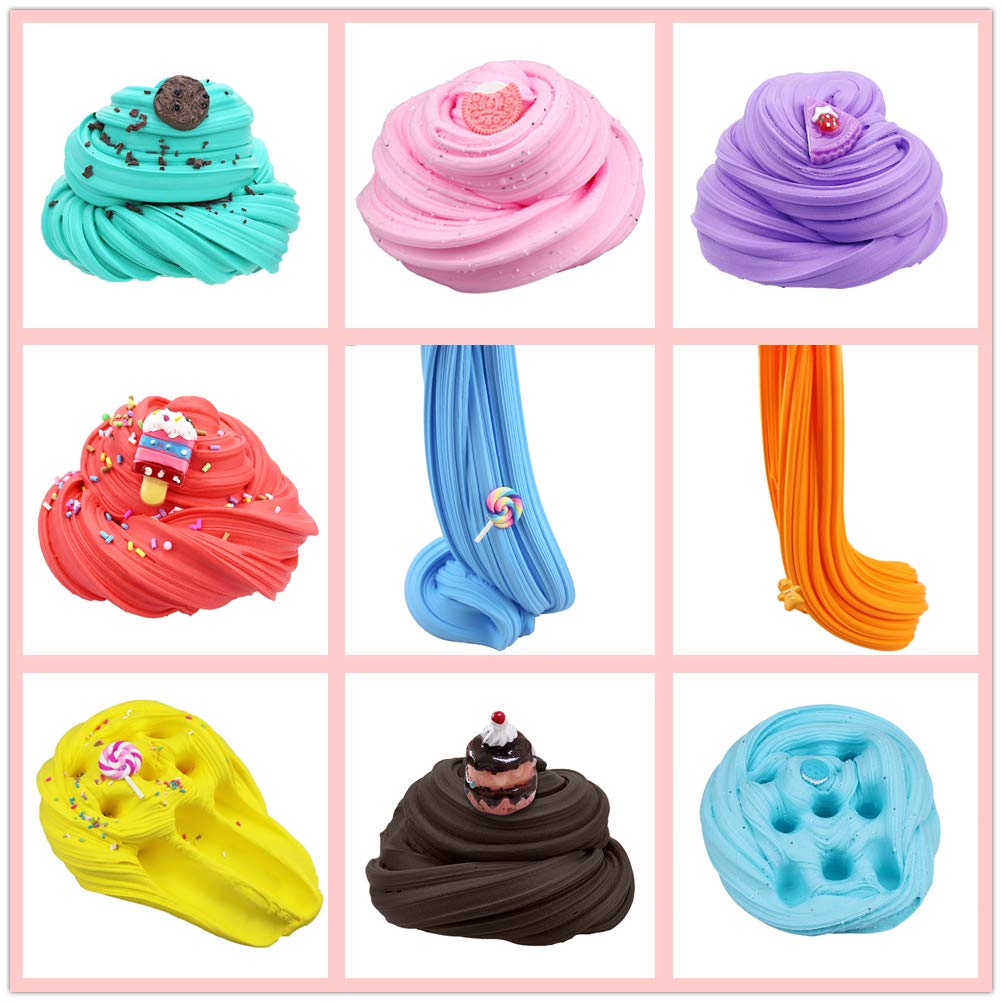 24 Pack Slime kit, Butter Slime, Macaroon Colors Cake Donut and Fruit Party Favors Slime， Stretchy and Non-Sticky, Stress Relief Toy for Kids Partys