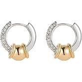 Gold-tone and Silver-tone Hoop Earrings for Women Two Tone Earrings