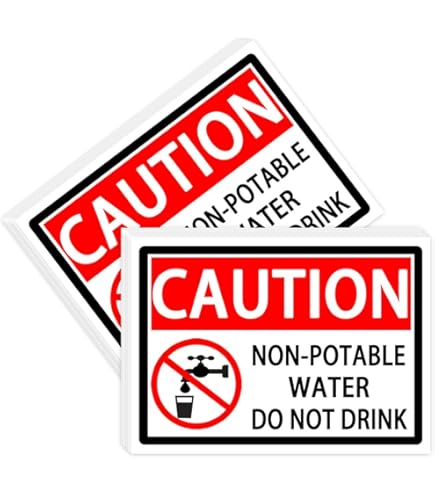 Metro Plaque 4 Autocollants Vinyle "EAU NON POTABLE" - Dimensions 1,25" X 6, 25" - Adhésif - Neufs étiquette Vinyle Pipemarkers 1.25x6.25 - Foto 9