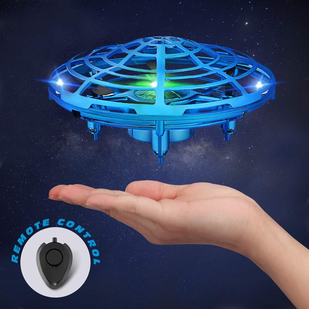 Betheaces Hand Operated Drones Kids Toys - Interactive Infrared Induction Quadcopter with LED Lights Flying Ball Drone Indoor Outdoor Toys for Boys or Girls Gifts