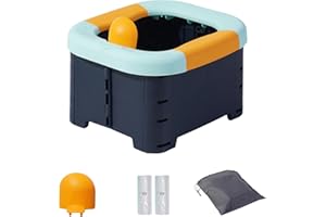 DIJIAMEIYA Portable Potty for Toddler Travel Foldable Travel Potty for Boys Girls Emergency Toilets for Car,Outdoor,Camping and Indoor Seat with Storage Bag（Quiet Blue）
