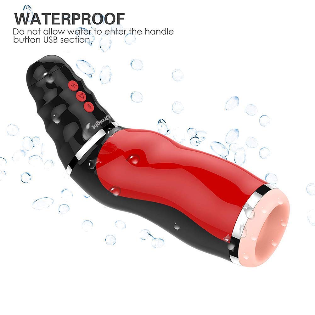 Urnight Masturbatoren Saugen Maschine Masturbation Cup mit Blowjob Stimme und 10 Frequenz 5 Geschwindigkeit Sexspielzeug Gay männer, Schwarz