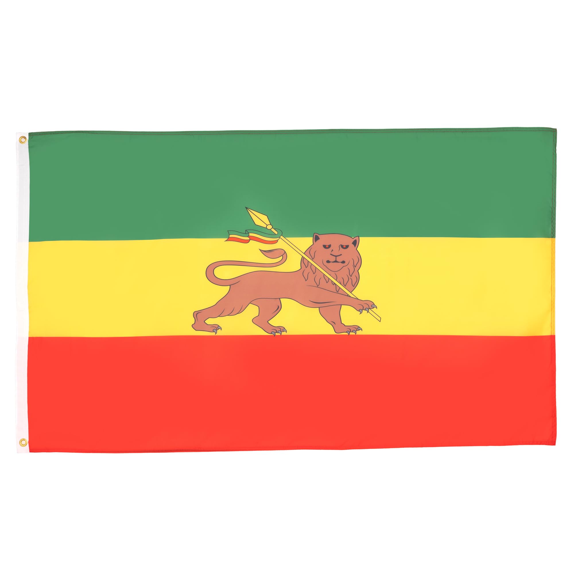 AZ FLAG - Ethiopia With Lion Flag - 3x5 Ft - 100D Polyester Lion Of Judah Ethiopian Banner with Two Metal Grommets - Fade Resistant - Vivid Colors - 3' x 5' Feet - 150x90 Cm — image 1
