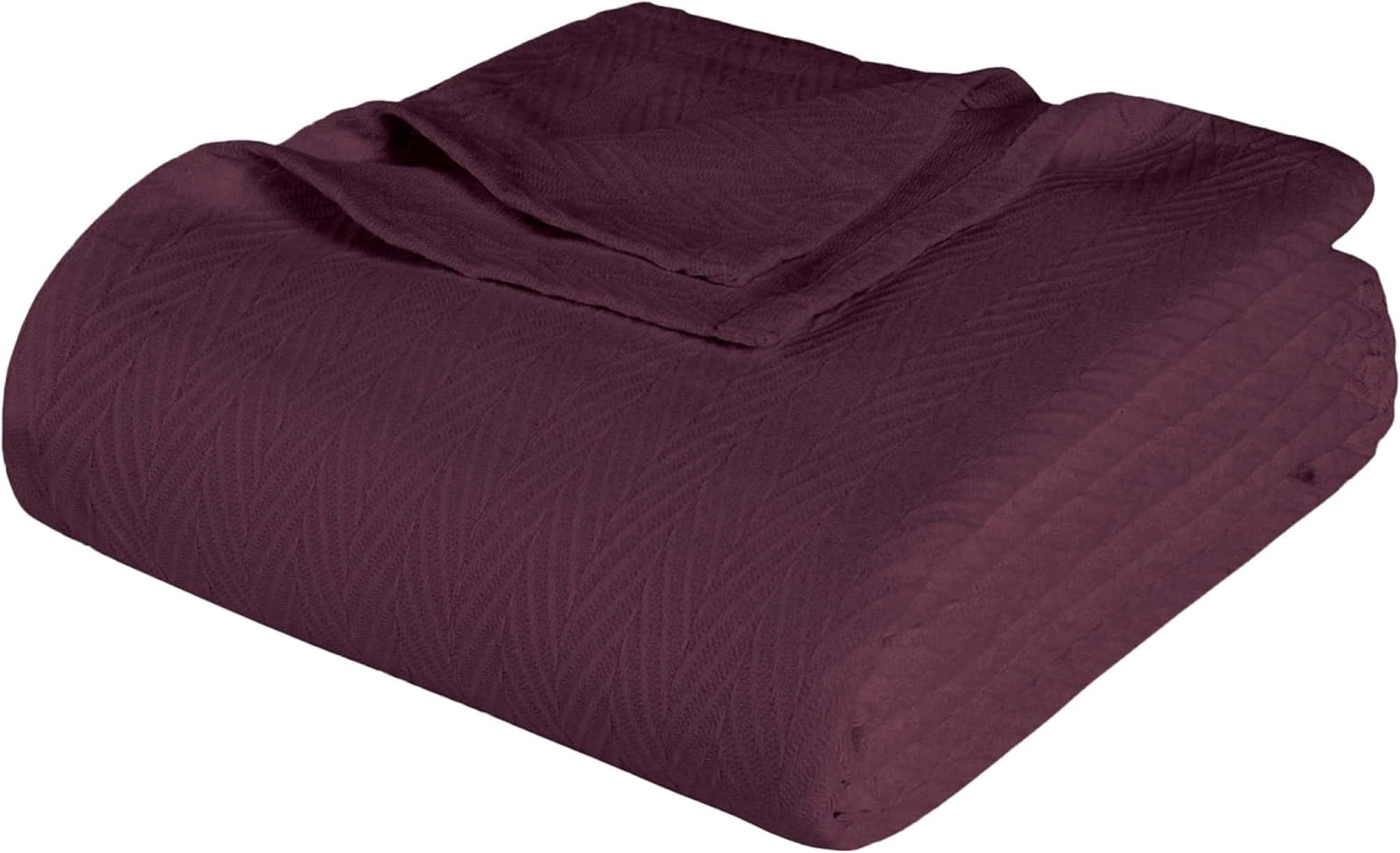 Superior 100% Cotton Blanket Oversized Throw, Woven Blanket for Couch, Bed, Bedding, Farmhouse, Home Essentials, Cute and Cozy Bohemian Blankets, Herringbone Weave, Throw, Plum
