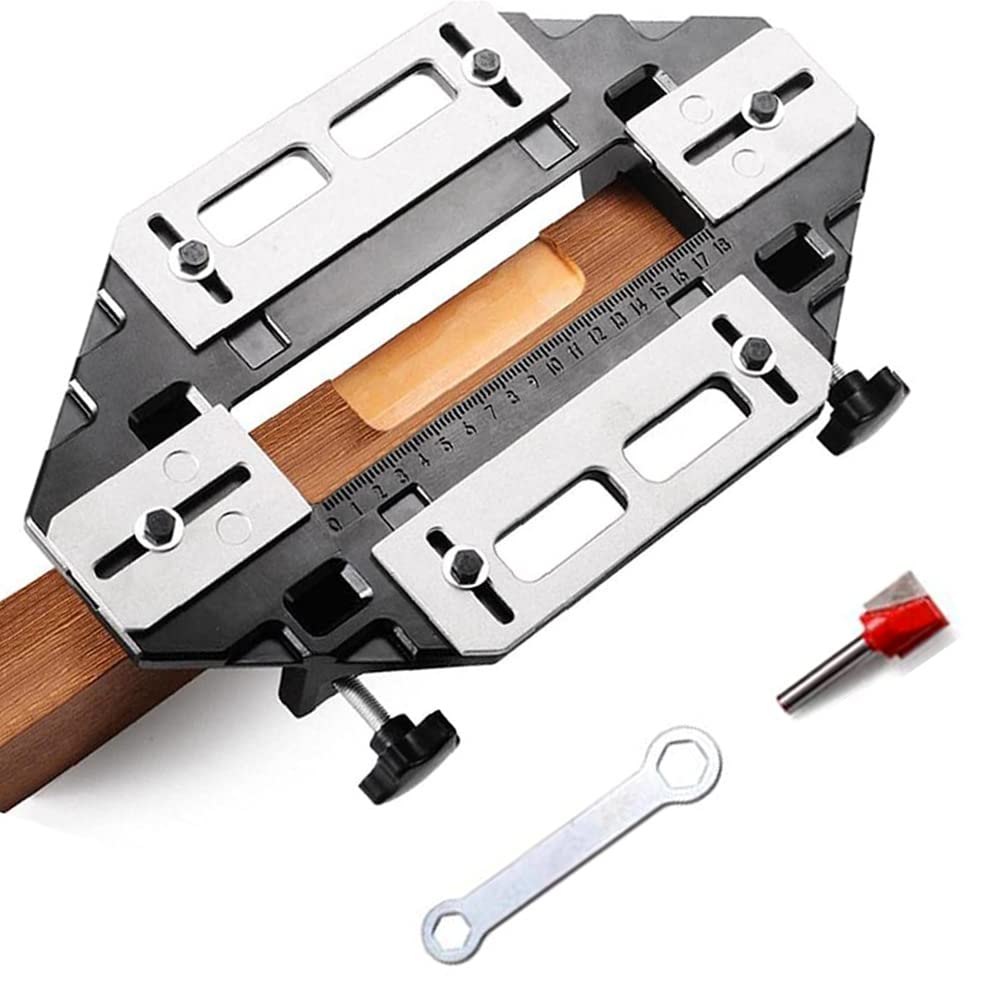 Aluminum Alloy Door Hinge Slotting Locator, Hinge Lock Accessories Installation Guide Locator, Flexible Adjustment, Accurate Positioning, Wooden Door Hinge Hole Guide for Door Lock Installation