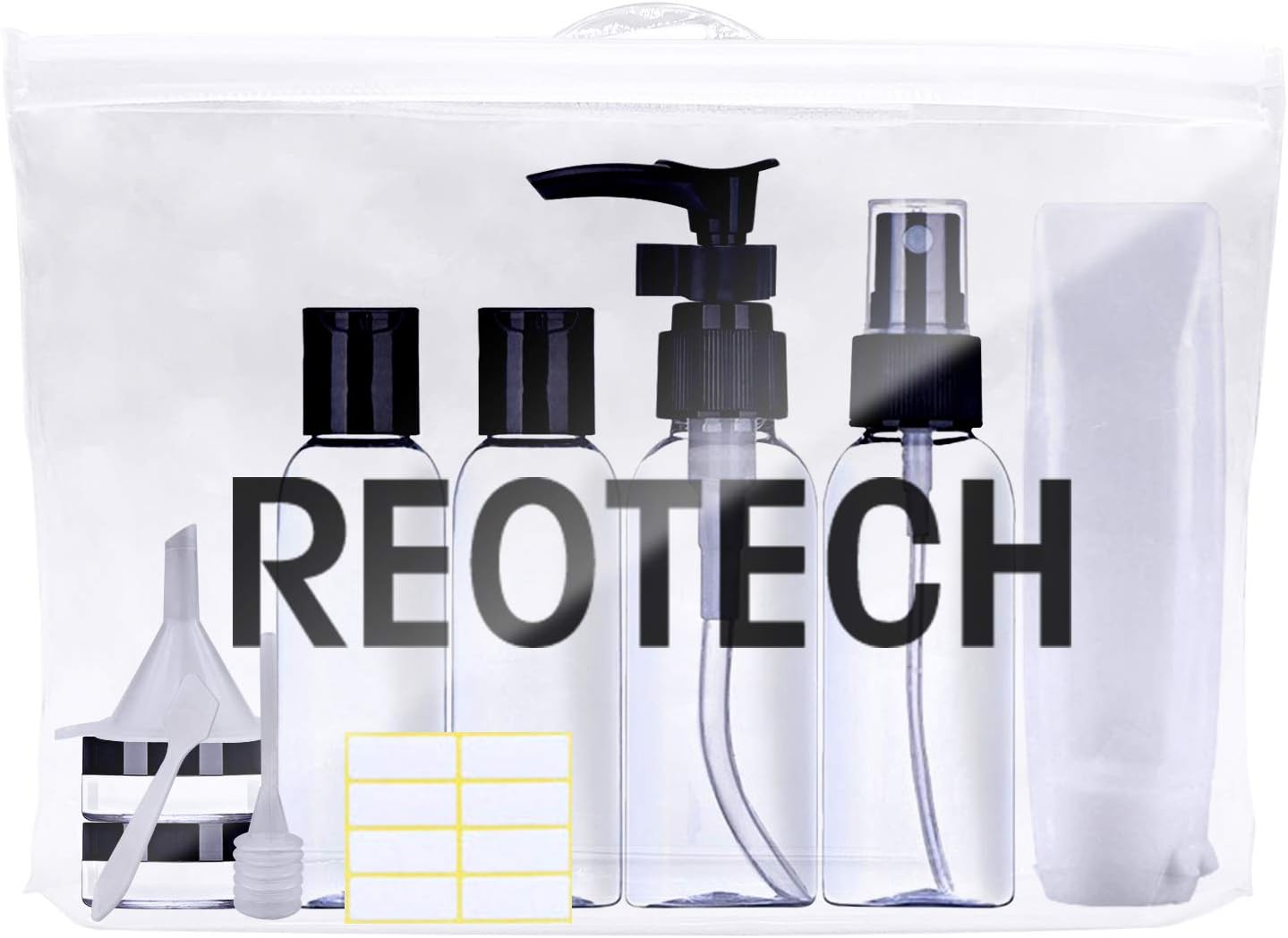 TSA Approved Travel Toiletry Bag - Clear Quart Size Travel Bottles, Refillable Travel Containers & Accessories for 3-1-1 Carry-On Luggage Airplane Compliant