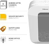 Fellowes FS-9C Paper Shredder 9 Sheet Cross Cut 4x37mm 17L Bin White view 2