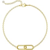 Moodear Valentines Day Gifts for Her, Dainty Gold Charm Bracelets for Women Trendy Non Tarnish 14k Gold Plated/Silver Charms Bracelet Adjustable Chain Waterproof Jewelry