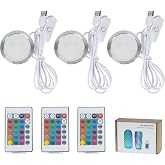 BambooSegD 3PCS Remote Control RGB LED Lamp Kit 001 for Bambu Lab H2D/X1/P1P/A1 Multicolor RGB Includes Button Battery Makerworld for Anycubic Makeronline 3D Printer light DIY Hardware Model Parts USB