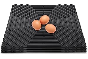 WRFLC Chicken Coop Portable Nesting Pads, 4-Pack, Silicone, Washable, 11.8 in x 11.8 in, Black