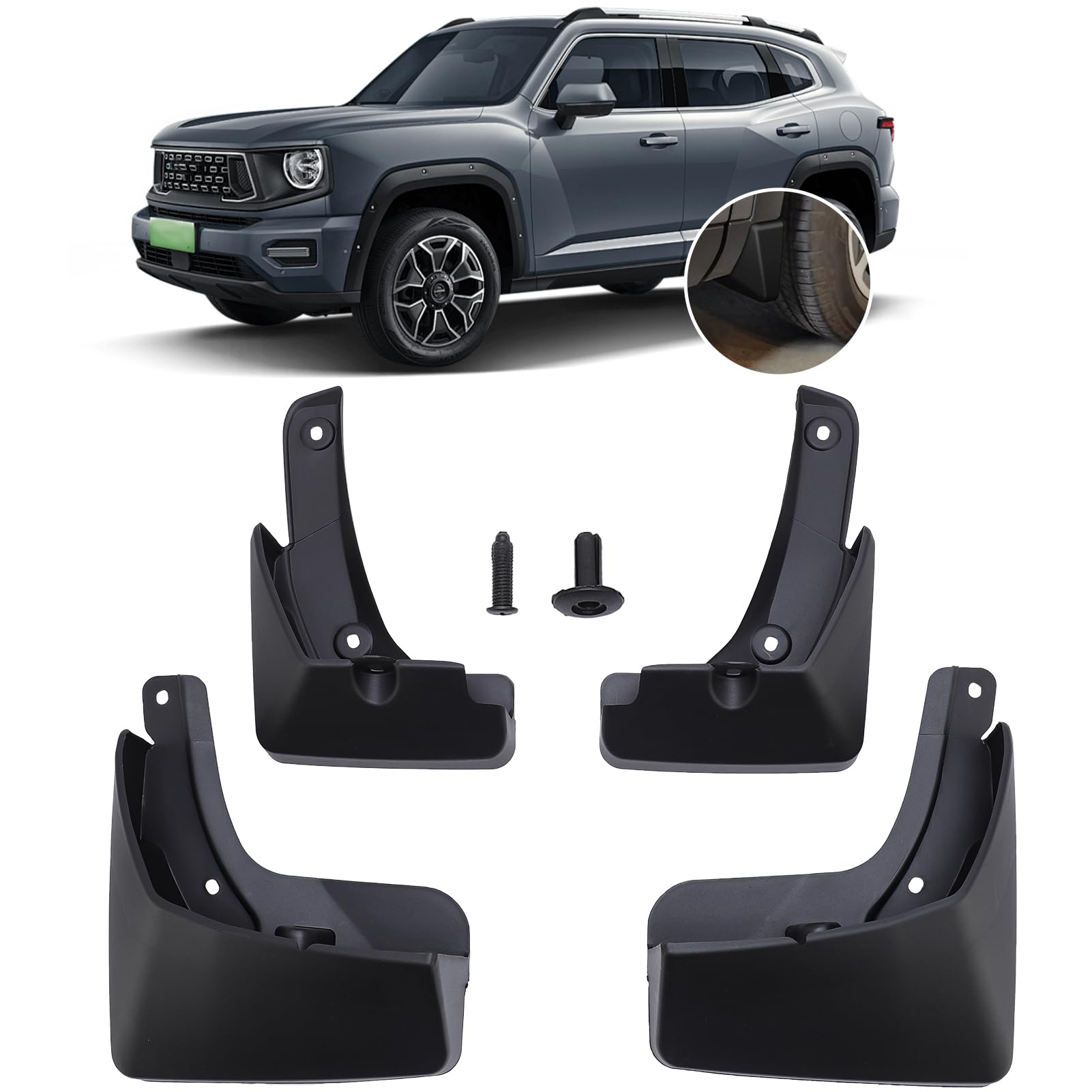 Photo 1 of ***FACTORY SEALED***
WODHMIEY 4PCS Mud Flaps Splash Guards, 2025 Mud Flaps, Protect Car from Scratches, Crafted from ABS Material, No Drilling Required, Decorate and Protect Car Paint