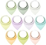 Yoofoss Baby Bibs 10 Pack Dribble Bandana Bibs 100% Cotton for Girls Teething view 1