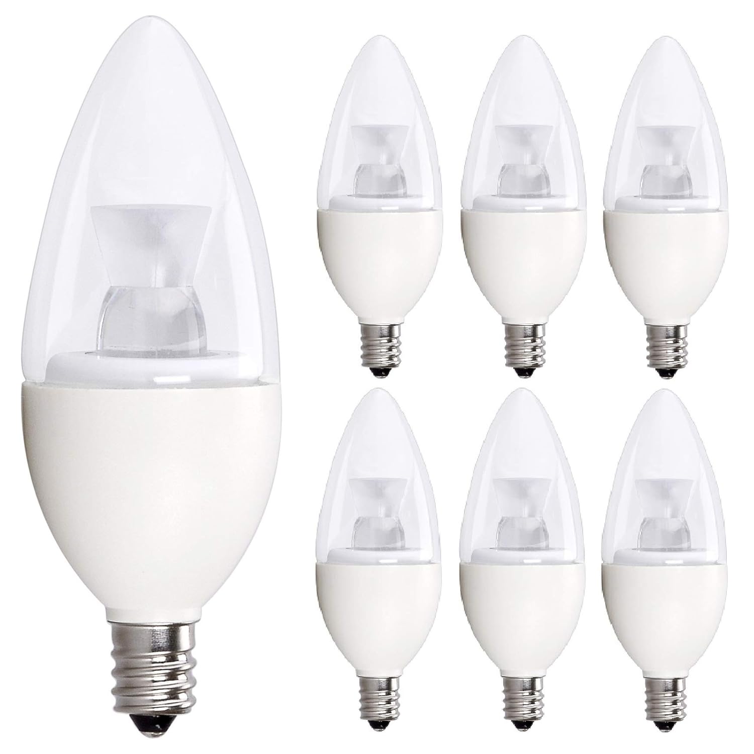 3000K Soft White LED Candle Bulbs Pack of 6 Bioluz LED BE123KB6 120