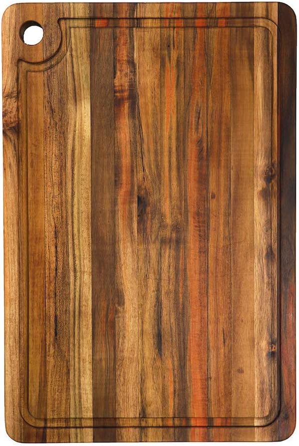 Eesome Extra Large Teak Wood Chopping Board/Cutting Board with Hanging Holes. (L:15 inches B:10 inches H:1 inches) (Brown) (Rectangular)
