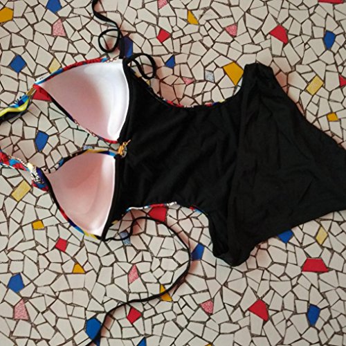 BCDshop Women New Bra Bikini Bohemia Printe One Piece Swimwear Swimsuit Bathing Suit (Hot Pink, L) - Thumbnail 3