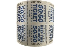 The Ticket Gurus 50/50 Marquee Raffle Tickets - 1000/Roll Easy Read Series (Easy Read Blue)