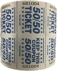 50/50 Marquee Raffle Tickets - 1000/Roll Easy Read