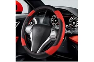 XINLIYA Leather Car Steering Wheel Cover, Universal 15 Inch for Car Truck SUV, Non-Slip and Breathable, Sport Style Design Od