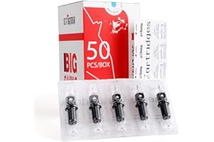 Stigma #10 (3RL) Bugpin Tattoo Cartridges Disposable Tattoo Cartridge Needles with Membrane Safety Cartridges for Tattoo Artists Round Liner 50Pcs Super Value Pack EN05-50-1003RL
