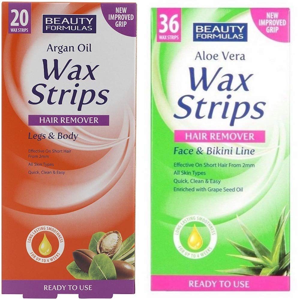 Beauty Formulas Argan Oil Hair Remover Wax Strips Full Body
