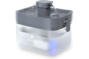 Upgraded and Optimized Version Cat Water Fountain: ELS PET USB 20dB Ultra-Quiet Pet Water Fountain, Translucent Mini Water Tank, 1.5L/50.7oz Cat Drinking Fountain for Small to Medium Size Cat