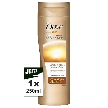 Dove NOURISHING BODY CARE visible glow Fair to Medium Skin 250ml - Nährende Lotion mit Selbstbräuner