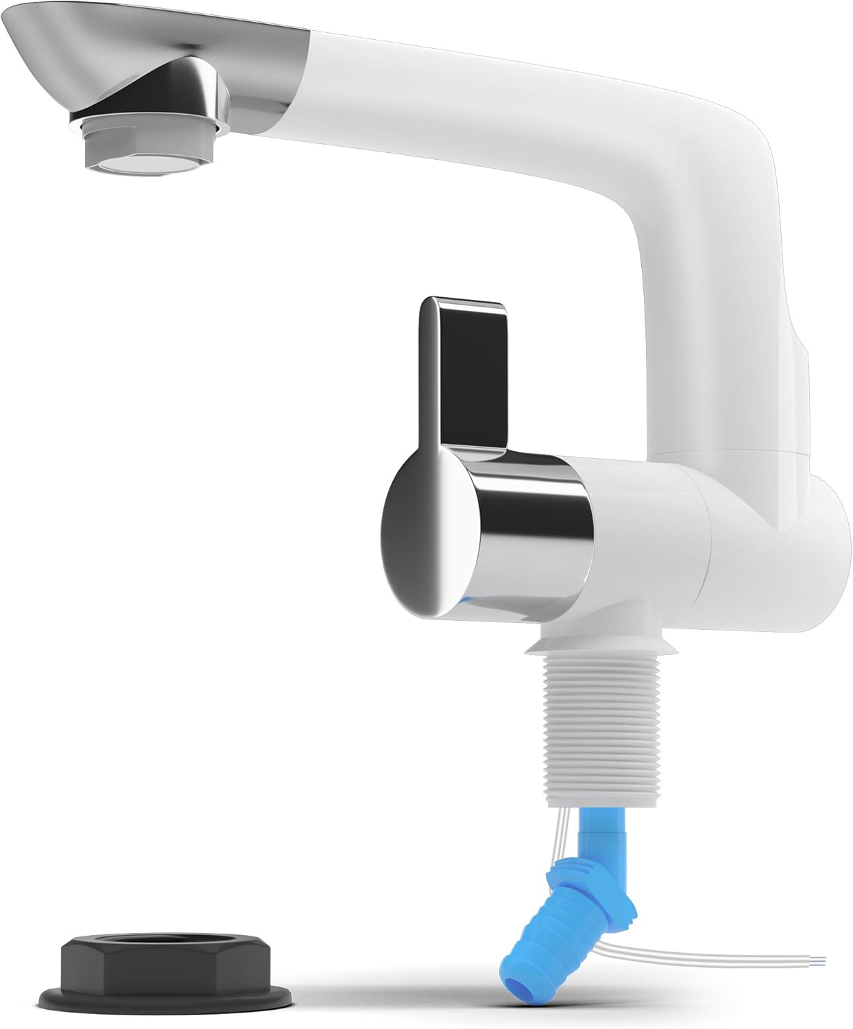 12V Electric Water Faucet Tap with Switch Ideal for Kitchen Sink and as Pump Connection in RV