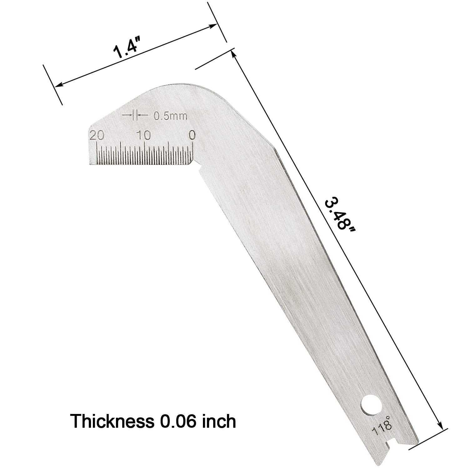 PAGOW 118 Degree Drill Bits Gauge, Twist Drill Angle Gauge Grinding