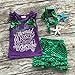 Kids Girls Summer Ruffle Shirts Sequin Mermaid Short Pant Outfits with Headband, 4-5 Years