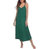 Ekouaer Womens Sleeveless Nightgown Full Slip Nightshirt Print Nightwear Full Length Loungewear Soft Nightdress