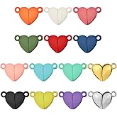 14 Pairs Magnetic Necklace Clasp, Heart Shaped Magnetic Clasps Multicolor Friendship Heart Buckle Metal Silicone Bracelet Clasps and Closures for Jewelry Making Pendants Necklaces Bracelets DIY Crafts
