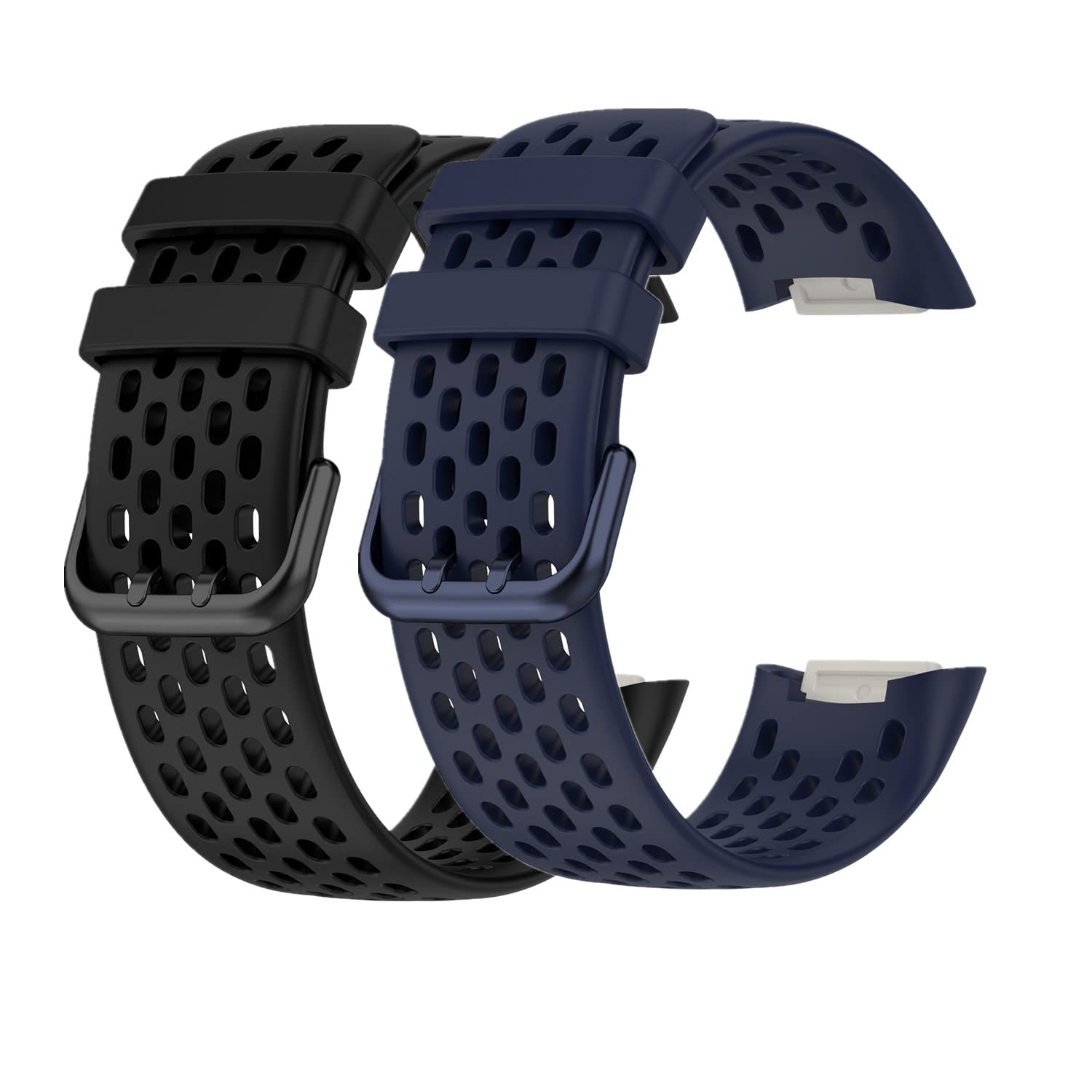 Huwokxix Watch Strap compatible with Fitbit Charge 6/5,Breathable Air hole Silicone Replacement Sport Accessory Wristband for Fitbit Charge 6/5