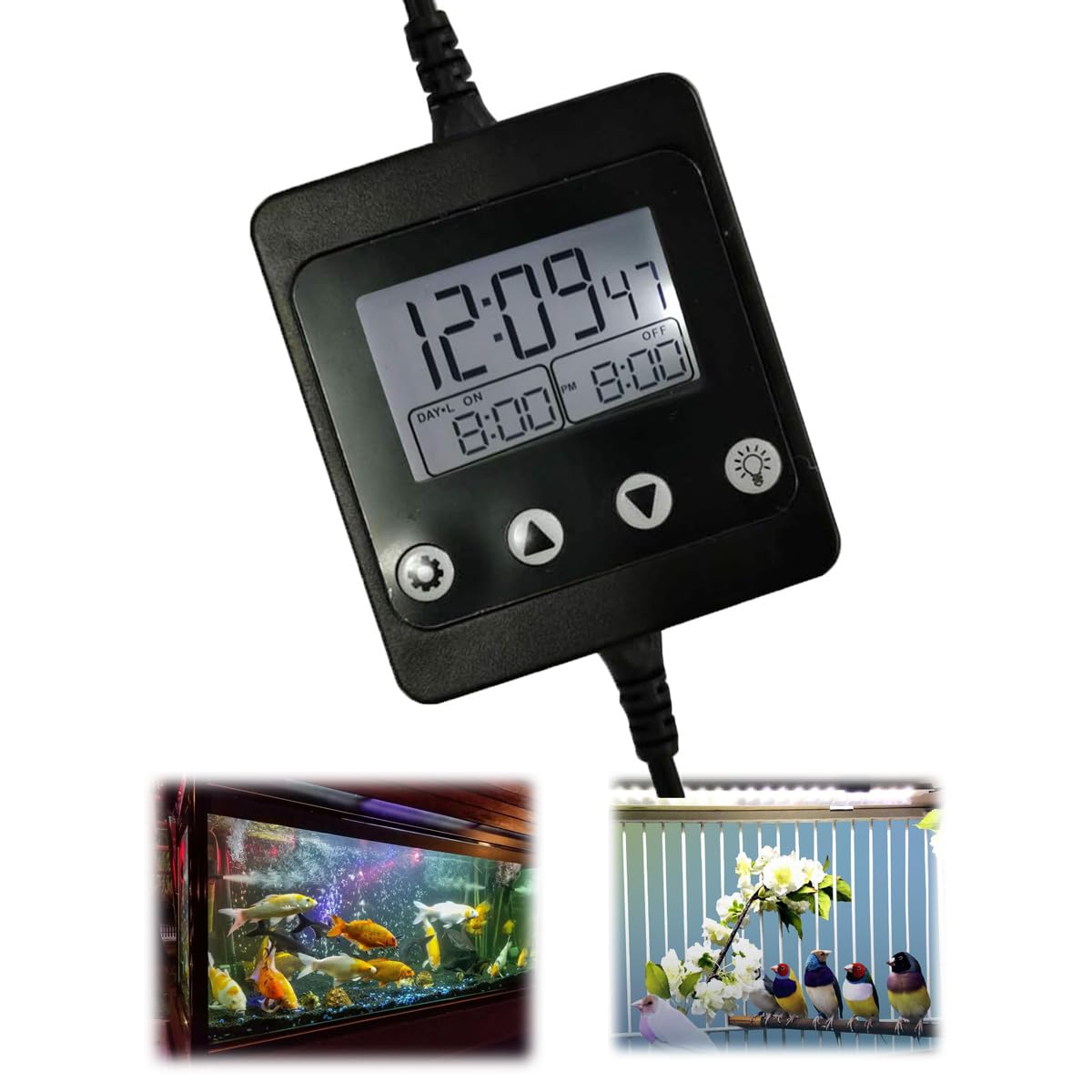 Nicoone Aquarium Light Timer Fish Tank Light Controller Digital Dimmer Modulator,Sunrise System LED Controller with LCD Display