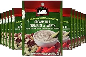 Club House, Dry Sauce/Seasoning/Marinade Mix, Salad N Dip, Cream Dill, 28g, Case Pack 12 Count