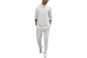 FZNHQL Fashion Men's Tracksuits 2 Piece Casual Athletic Jogging Outfits Short/Long Sleeve Track Suits for Men Set